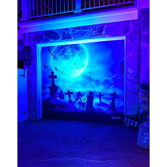 Reaper Graveyard Garage Single Door Cover BLUE