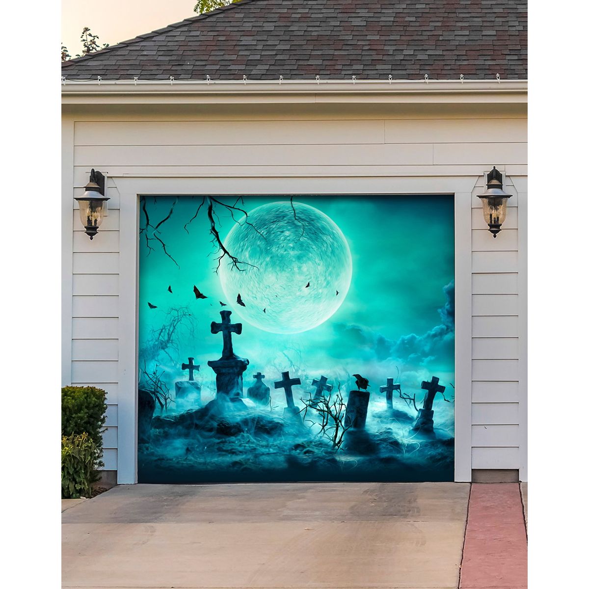 Reaper Graveyard Garage Single Door Cover BLUE