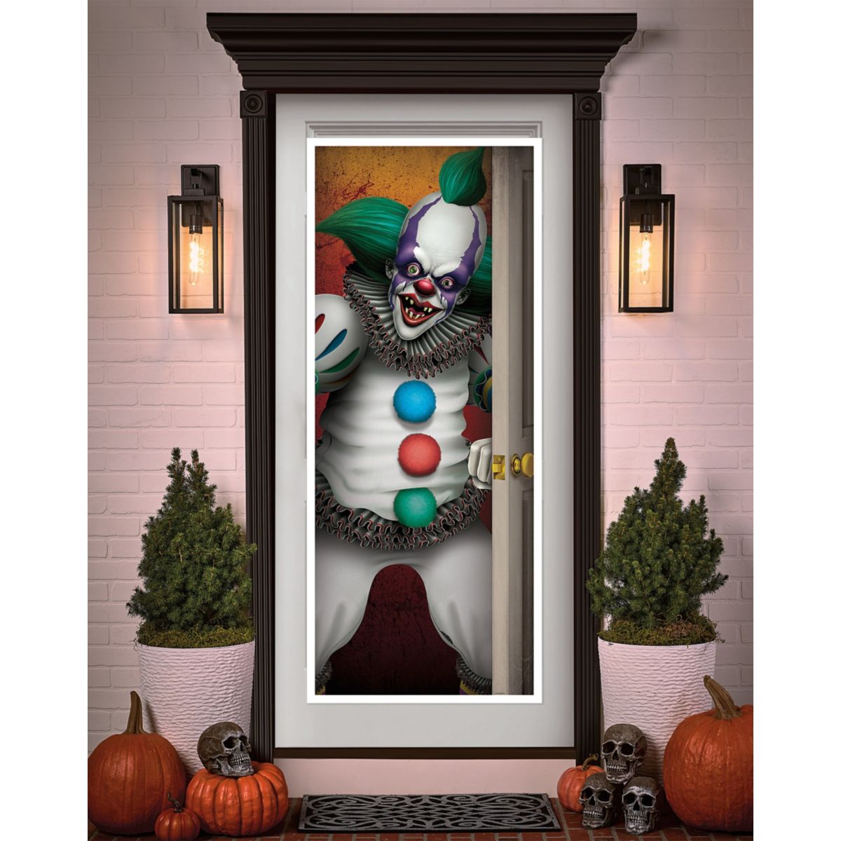 Creepy Clown Door Cover MULTI-COLOR