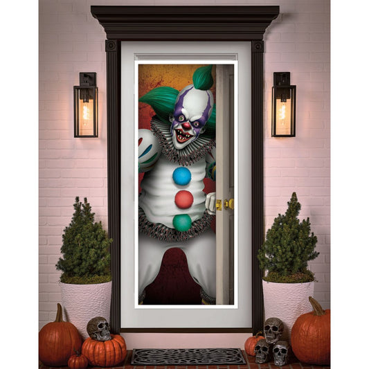Creepy Clown Door Cover MULTI-COLOR