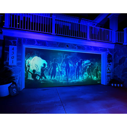 Undead Nightmare Garage Double Door Cover BLACK AND  BLUE
