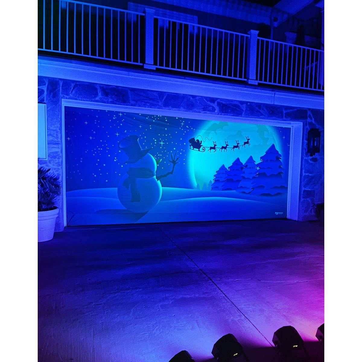 Snowman Garage Double Door Cover MULTI-COLOR