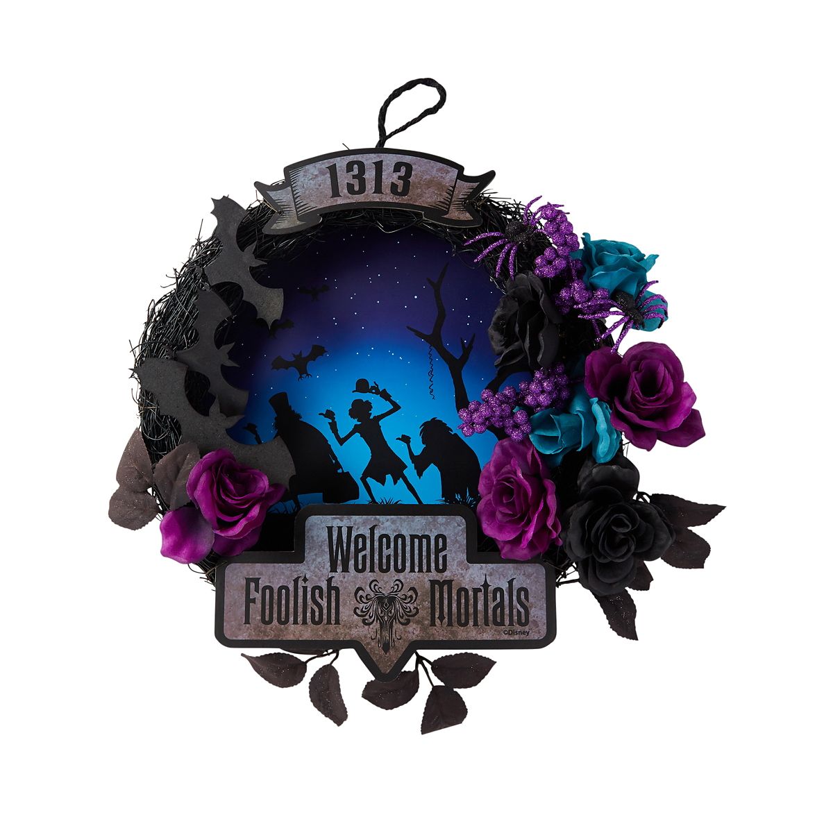 Light-Up Welcome Foolish Mortals Wreath - The Haunted Mansion MULTI-COLOR
