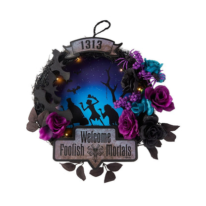 Light-Up Welcome Foolish Mortals Wreath - The Haunted Mansion MULTI-COLOR