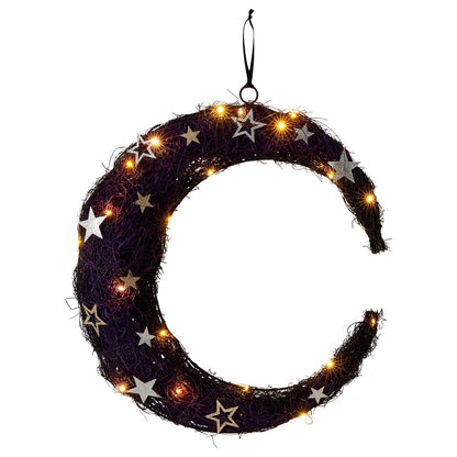 Light-Up Crescent Moon Wreath PURPLE