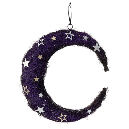 Light-Up Crescent Moon Wreath PURPLE