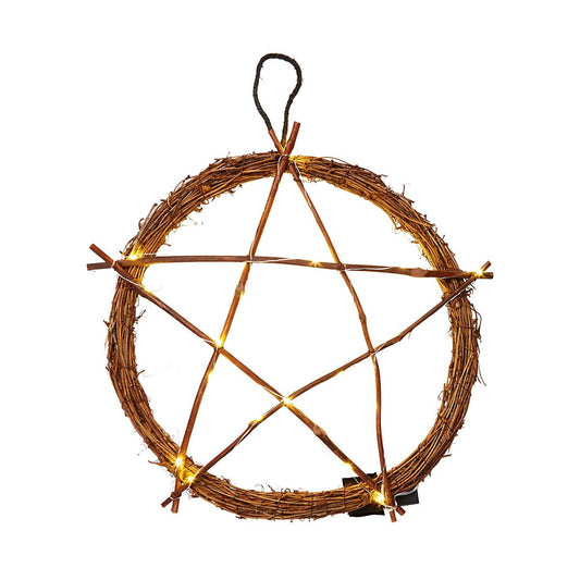 Light-Up Pentagram Wreath BROWN