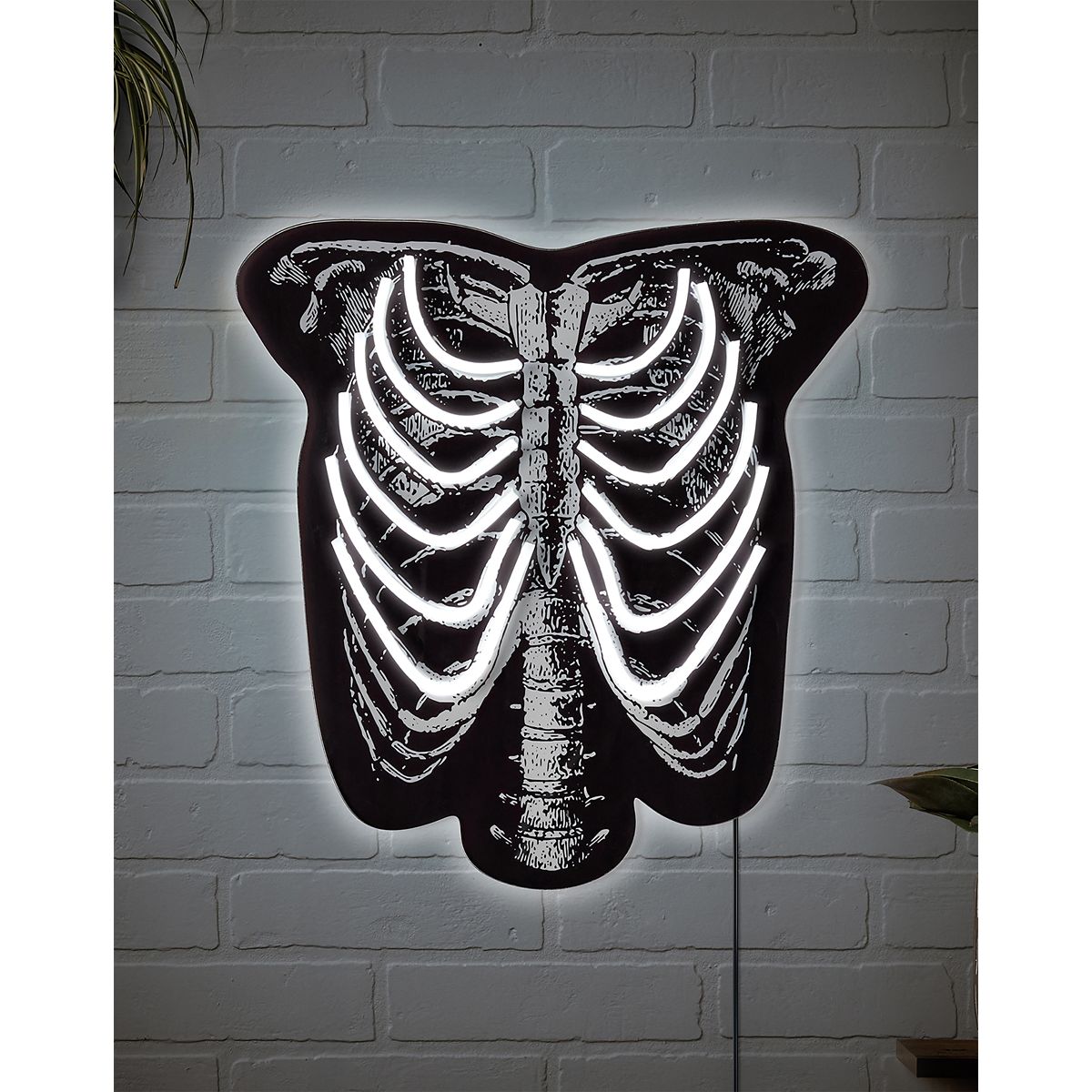 Skeleton Torso Neon LED Light-Up Sign BLACK AND WHITE