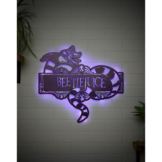 Beetlejuice Sandworm LED Light-Up Sign BLACK / MULTI