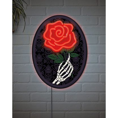 Undying Love Rose Neon LED Light-Up Sign BLACK AND WHITE