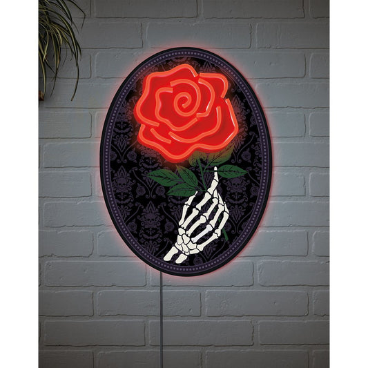 Undying Love Rose Neon LED Light-Up Sign BLACK AND WHITE