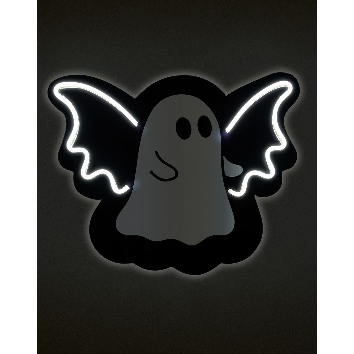 Ghost Bat Neon LED Light-Up Sign BLACK AND WHITE