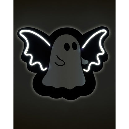 Ghost Bat Neon LED Light-Up Sign BLACK AND WHITE