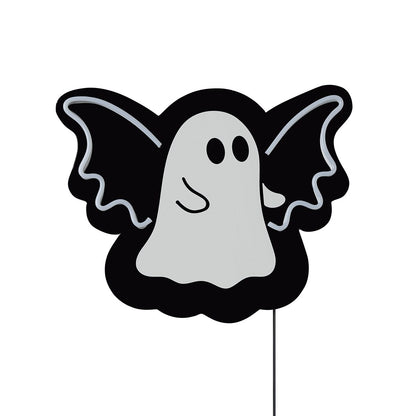 Ghost Bat Neon LED Light-Up Sign BLACK AND WHITE