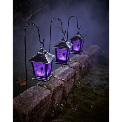 Purple LED Creepy Spider Lantern Pathway Markers - 4 Pack