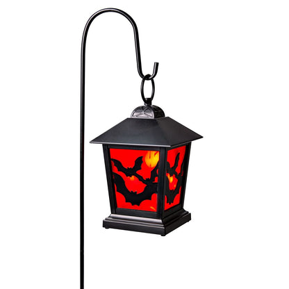 Red LED Creepy Bats Lantern Pathway Markers - 4 Pack BLACK AND RED