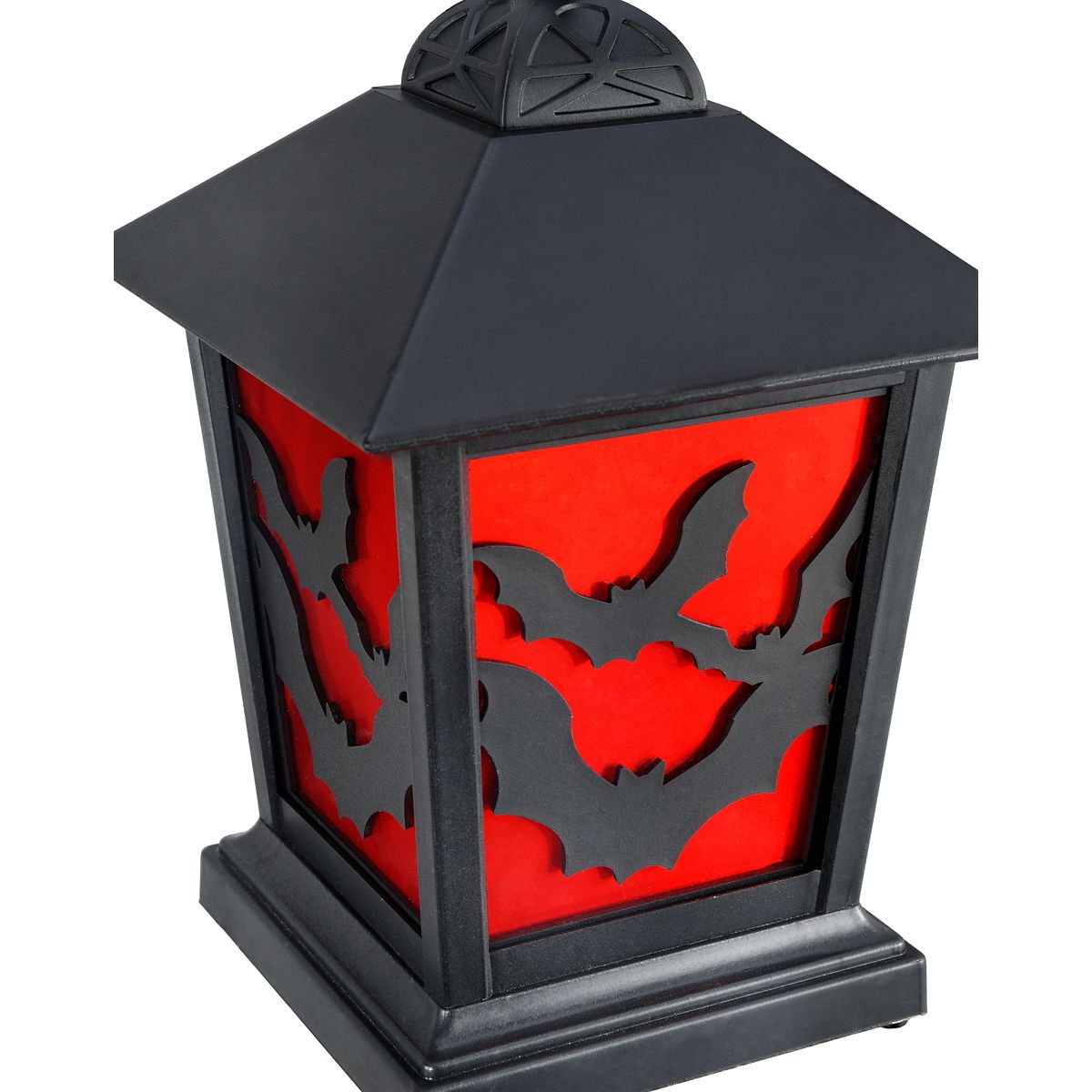 Red LED Creepy Bats Lantern Pathway Markers - 4 Pack BLACK AND RED