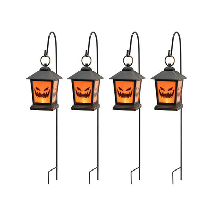 LED Jack-O-Lantern Pathway Markers - 4 Pack BLACK AND ORANGE