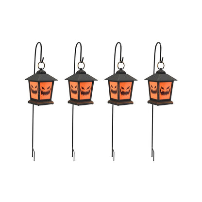 LED Jack-O-Lantern Pathway Markers - 4 Pack BLACK AND ORANGE
