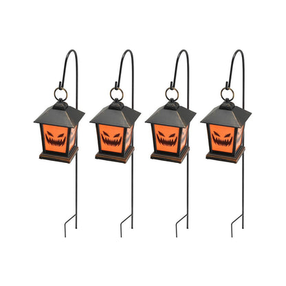 LED Jack-O-Lantern Pathway Markers - 4 Pack BLACK AND ORANGE