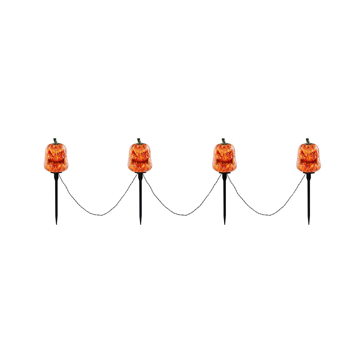 Light-Up LED Spooky Pumpkin Pathway Markers ORANGE