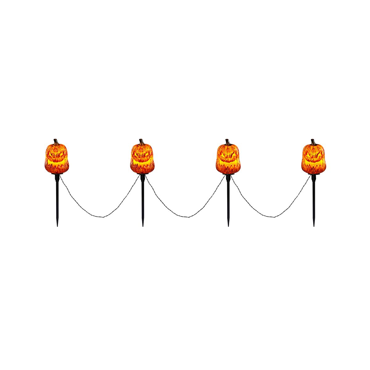 Light-Up LED Spooky Pumpkin Pathway Markers ORANGE