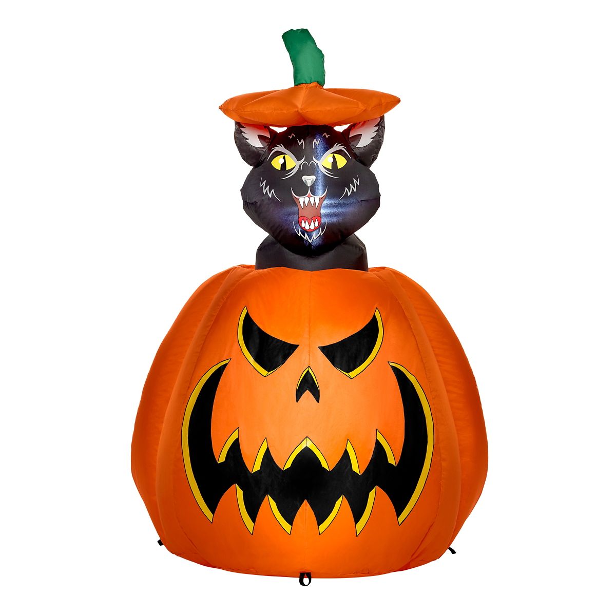 3 Ft 7 In Light-Up Animated Rising Pumpkin Cat Inflatable Decoration MULTI-COLOR