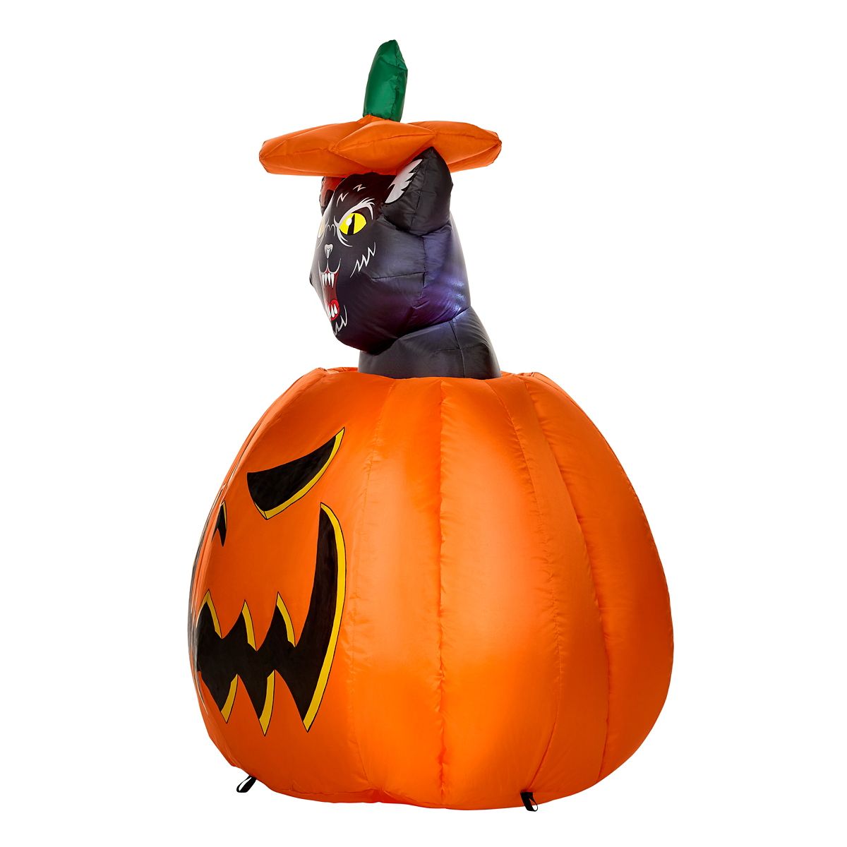 3 Ft 7 In Light-Up Animated Rising Pumpkin Cat Inflatable Decoration MULTI-COLOR