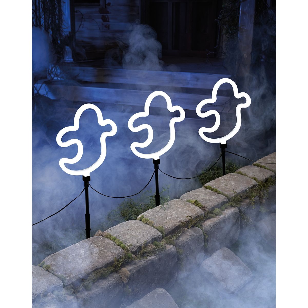 Light-Up LED Glowing Ghost Pathway Markers WHITE