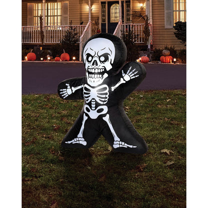 2 Ft Light-Up Skeleton Inflatable BLACK AND WHITE