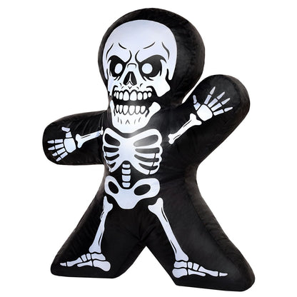 2 Ft Light-Up Skeleton Inflatable BLACK AND WHITE