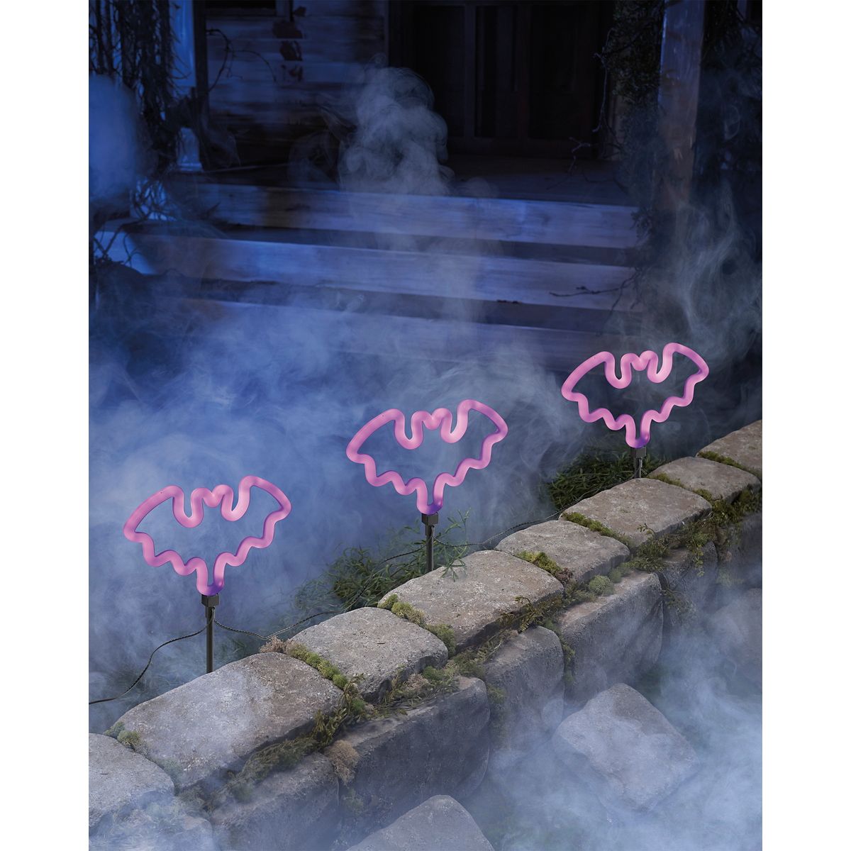 Multi-Pack Light-Up Bat Pathway Markers - 3 Pack NEON PINK