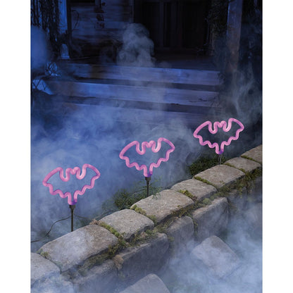 Multi-Pack Light-Up Bat Pathway Markers - 3 Pack NEON PINK