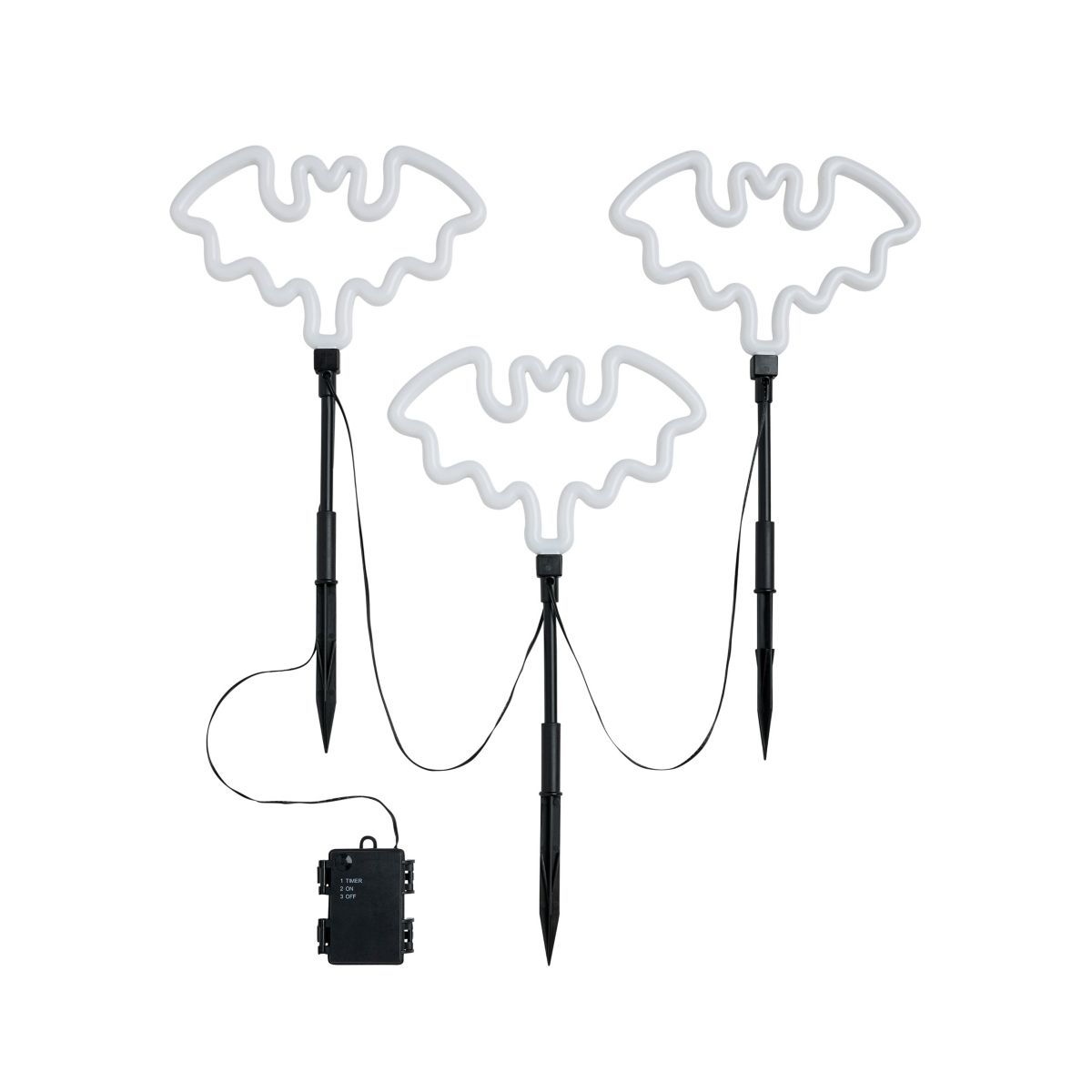 Multi-Pack Light-Up Bat Pathway Markers - 3 Pack NEON PINK