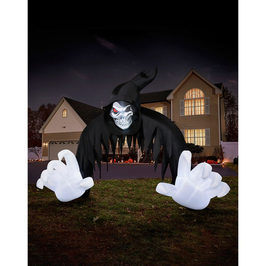 12 Ft Light-Up Jack the Reaper Archway Inflatable Decoration BLACK AND WHITE