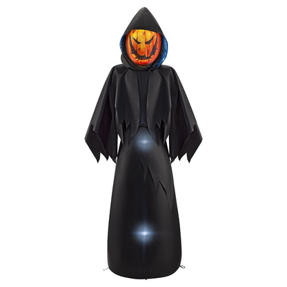 6 Ft. Masked Hooded Figure Light-Up Inflatable Decoration BLACK