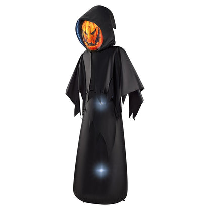 6 Ft. Masked Hooded Figure Light-Up Inflatable Decoration BLACK