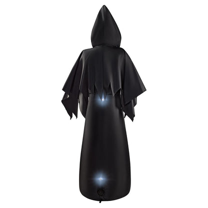 6 Ft. Masked Hooded Figure Light-Up Inflatable Decoration BLACK
