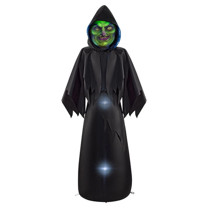 6 Ft. Masked Hooded Figure Light-Up Inflatable Decoration BLACK