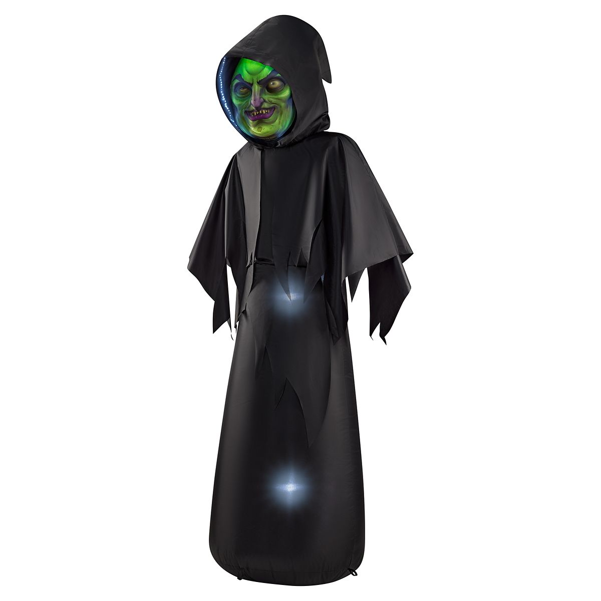 6 Ft. Masked Hooded Figure Light-Up Inflatable Decoration BLACK