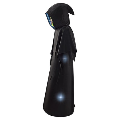6 Ft. Masked Hooded Figure Light-Up Inflatable Decoration BLACK