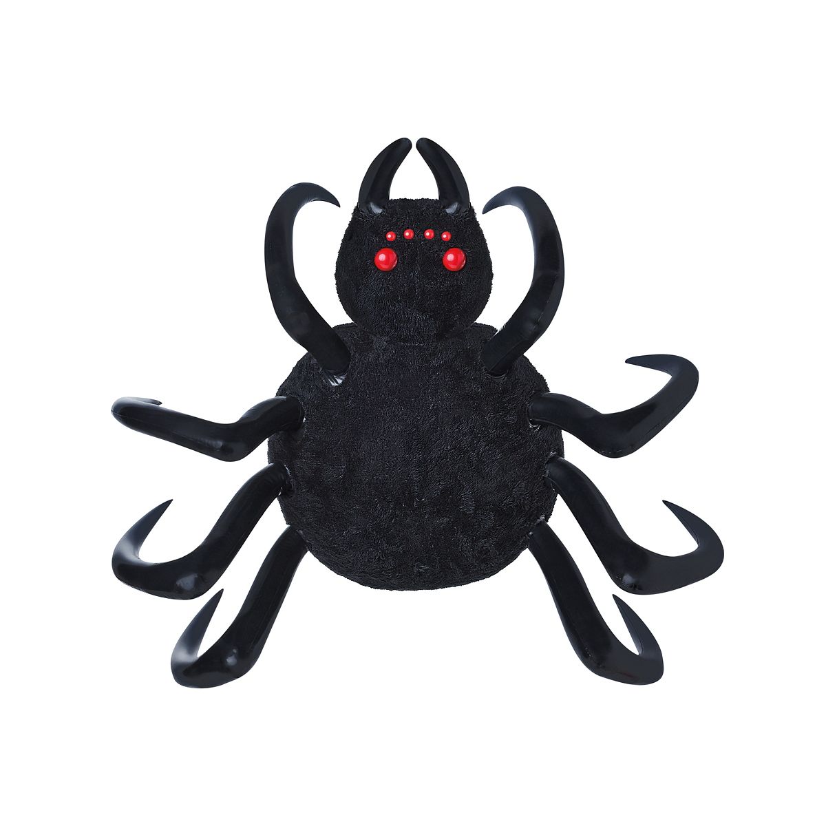 4 Ft Hanging Inflatable Furry Spider BLACK AND RED