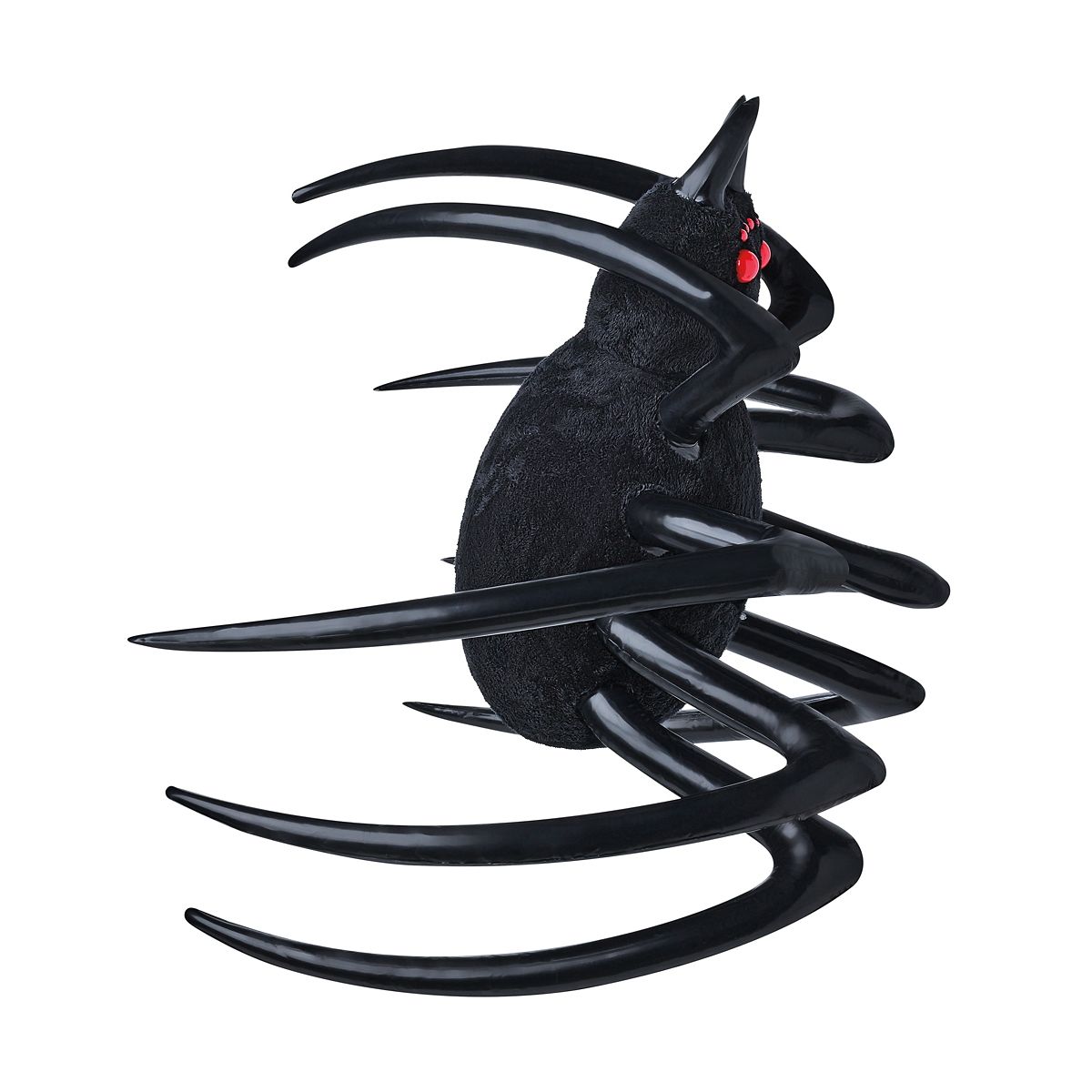 4 Ft Hanging Inflatable Furry Spider BLACK AND RED