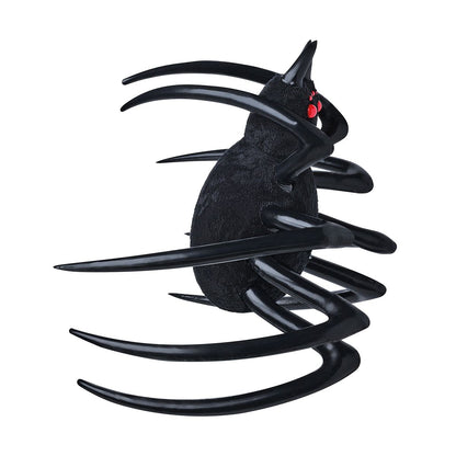 4 Ft Hanging Inflatable Furry Spider BLACK AND RED