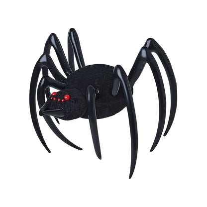 4 Ft Hanging Inflatable Furry Spider BLACK AND RED