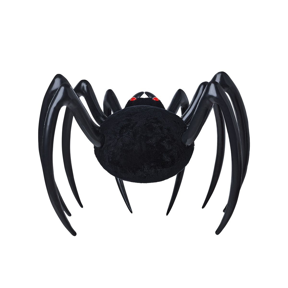 4 Ft Hanging Inflatable Furry Spider BLACK AND RED