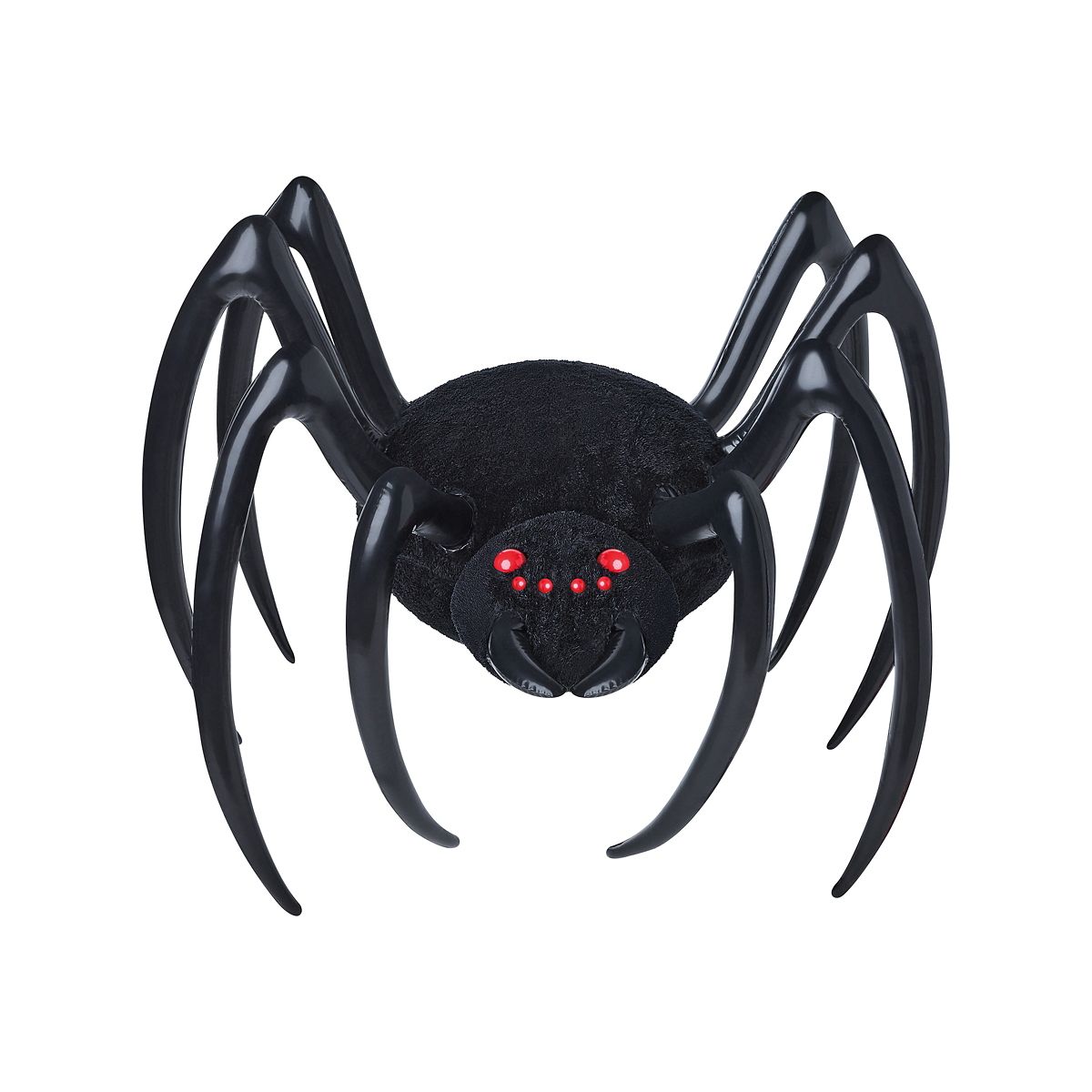 4 Ft Hanging Inflatable Furry Spider BLACK AND RED