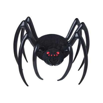 4 Ft Hanging Inflatable Furry Spider BLACK AND RED