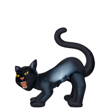 4 Ft Light-Up Scary Cat Inflatable - Decorations BLACK/GRAY