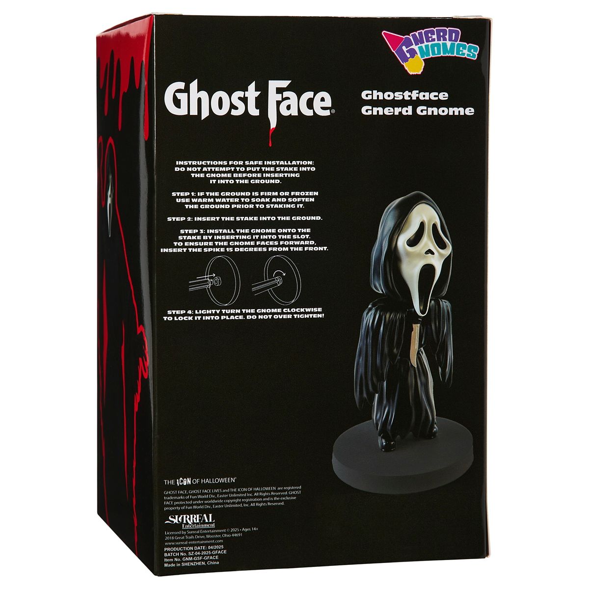 Ghost Face Lawn Gnome BLACK AND WHITE